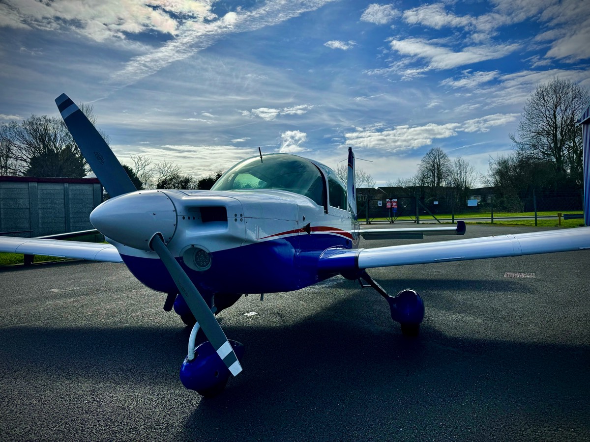 A front view of our AA5b Tiger Aircraft