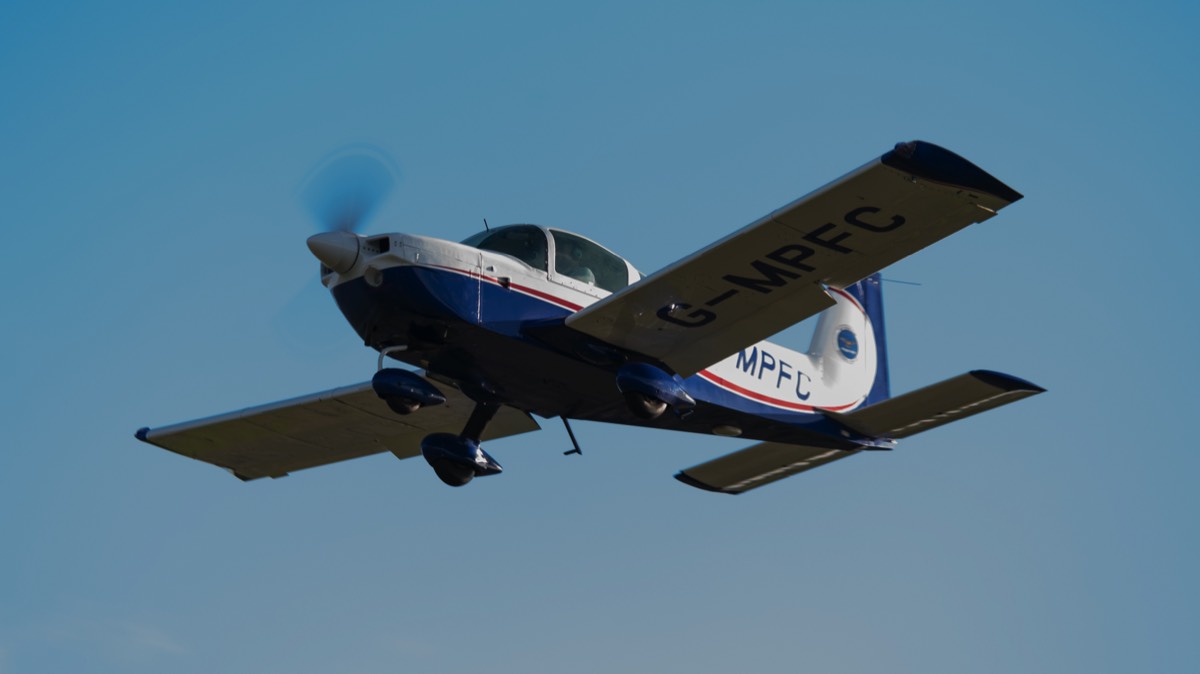 Our AA5B Tiger aircraft coming in to land at Biggin Hill